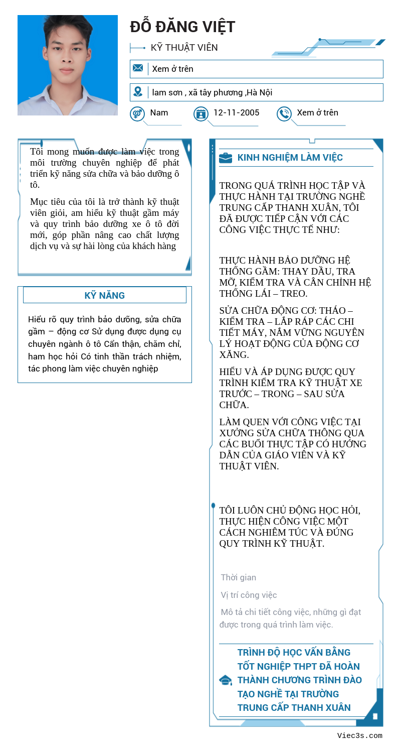 CV ứng viên