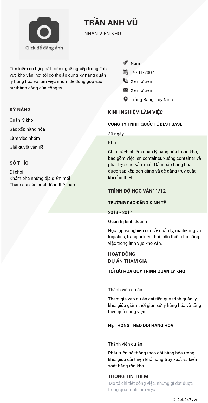 CV ứng viên