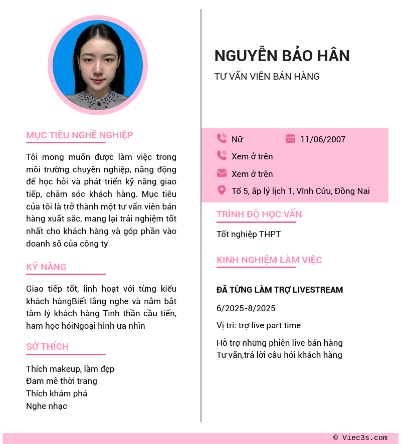 CV ứng viên