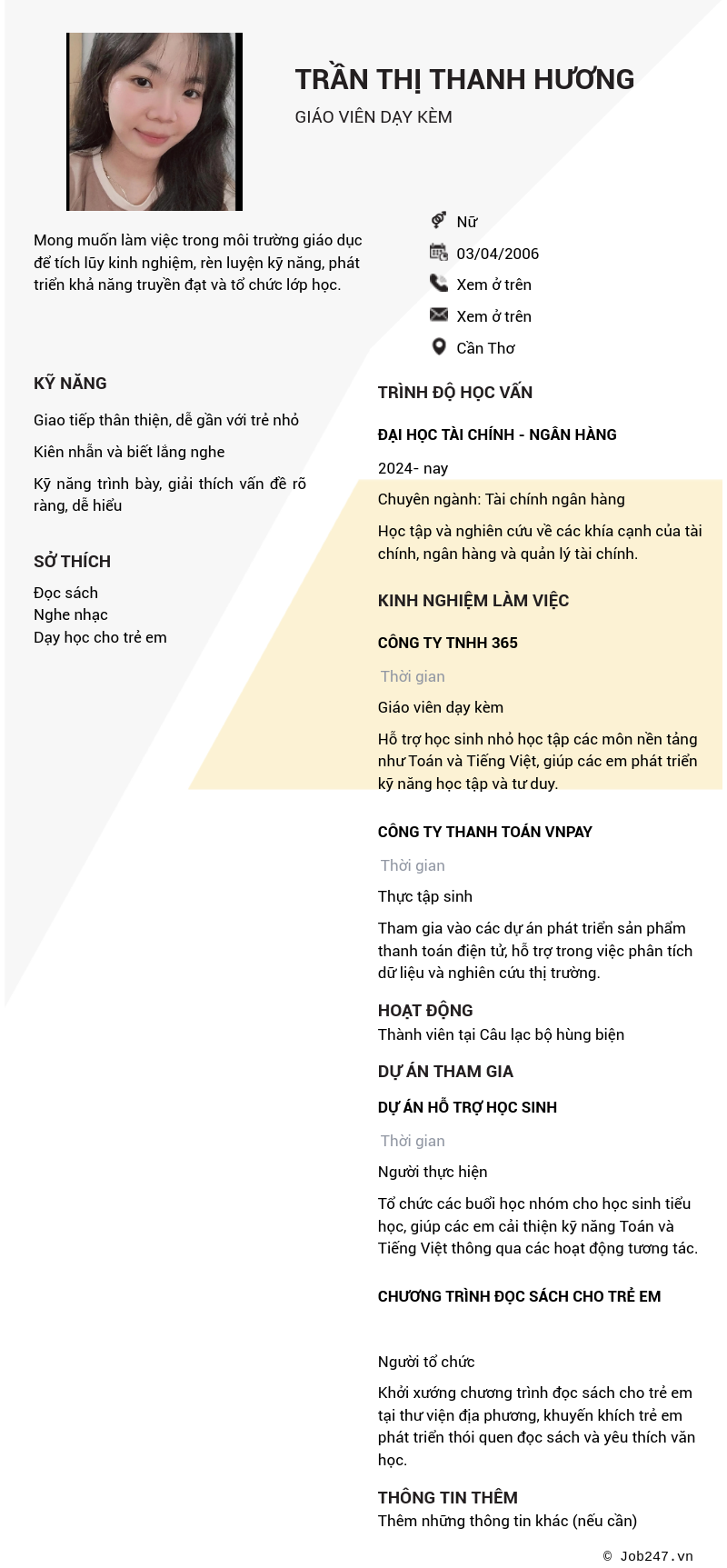 CV ứng viên