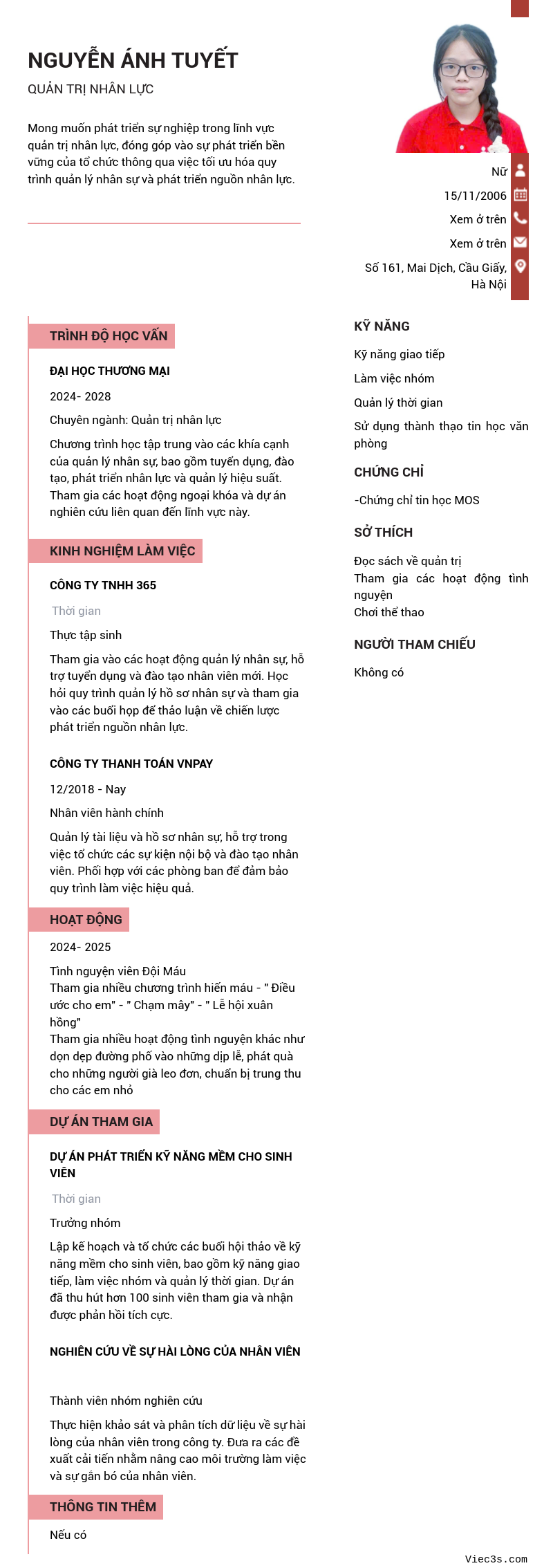 CV ứng viên