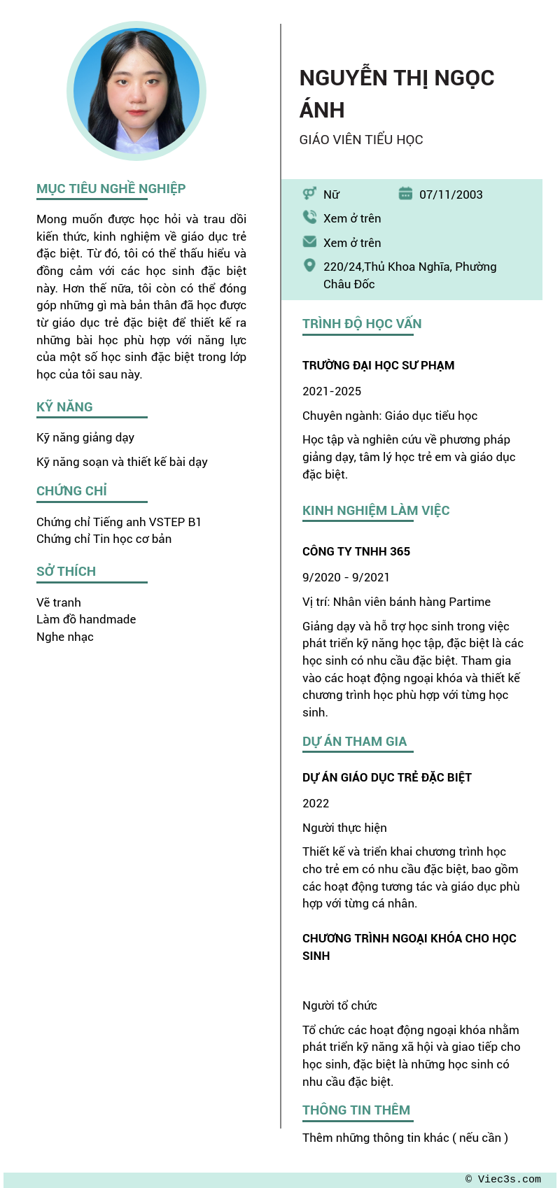 CV ứng viên