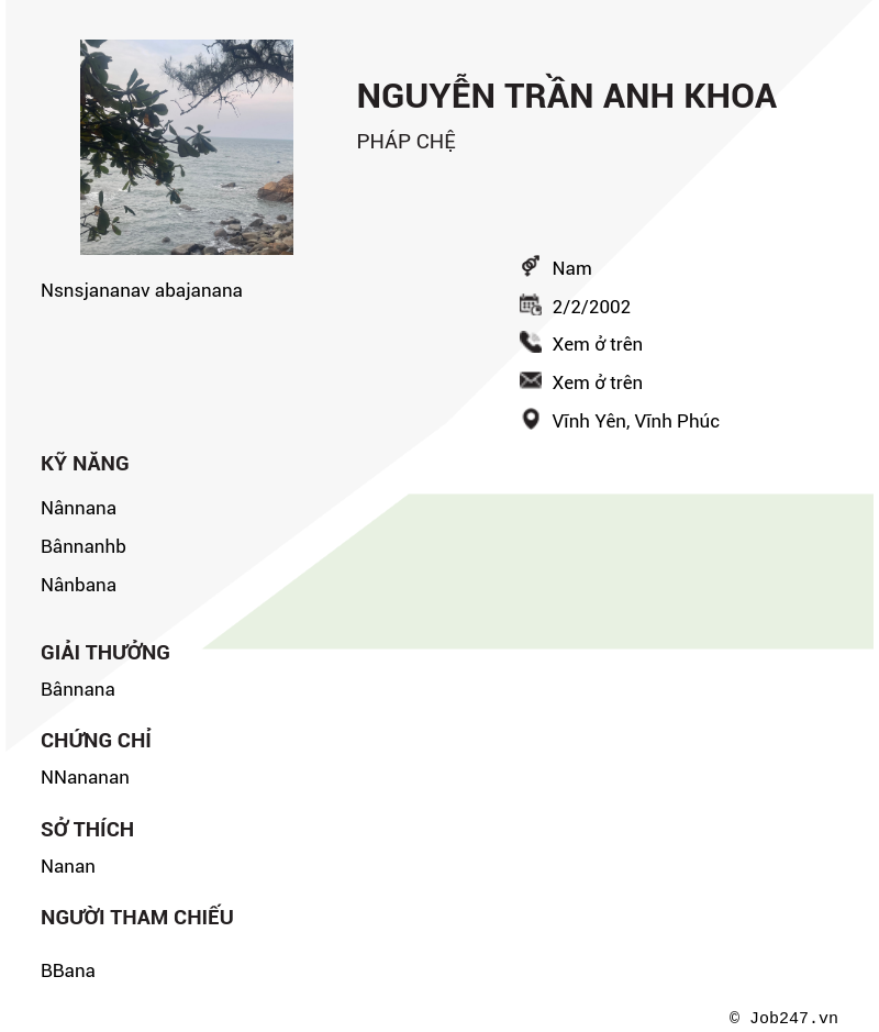 CV ứng viên