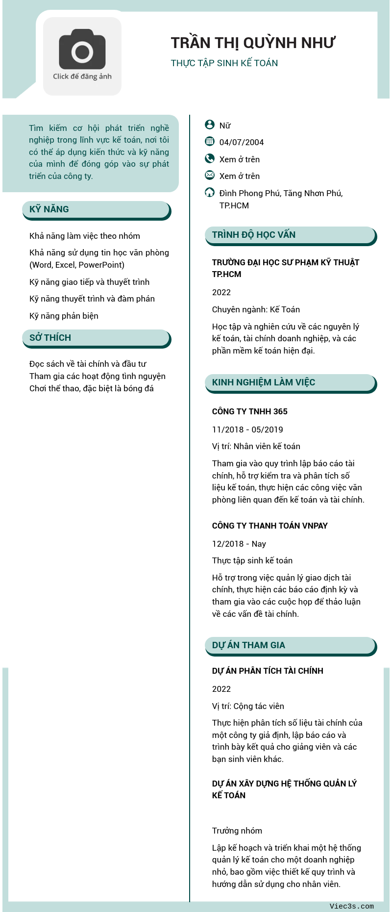 CV ứng viên