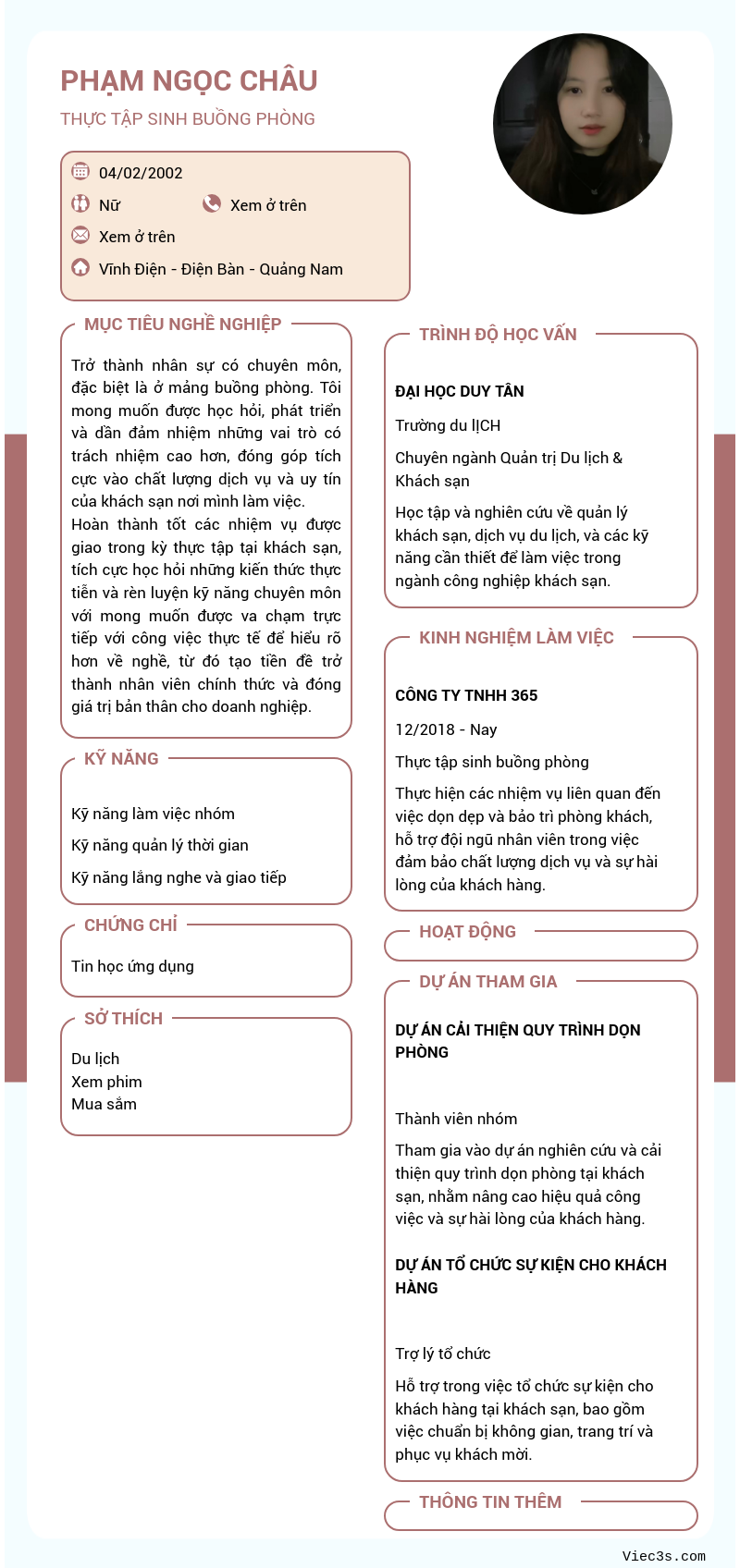 CV ứng viên