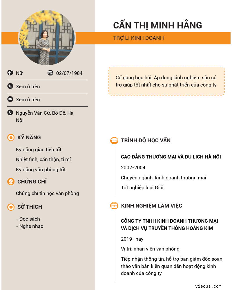 CV ứng viên