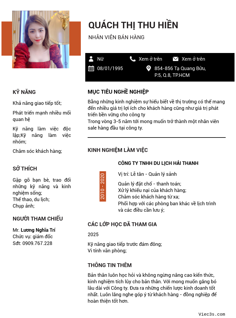 CV ứng viên