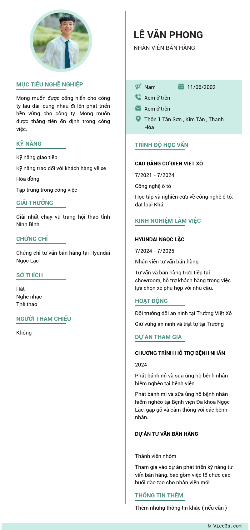 CV ứng viên
