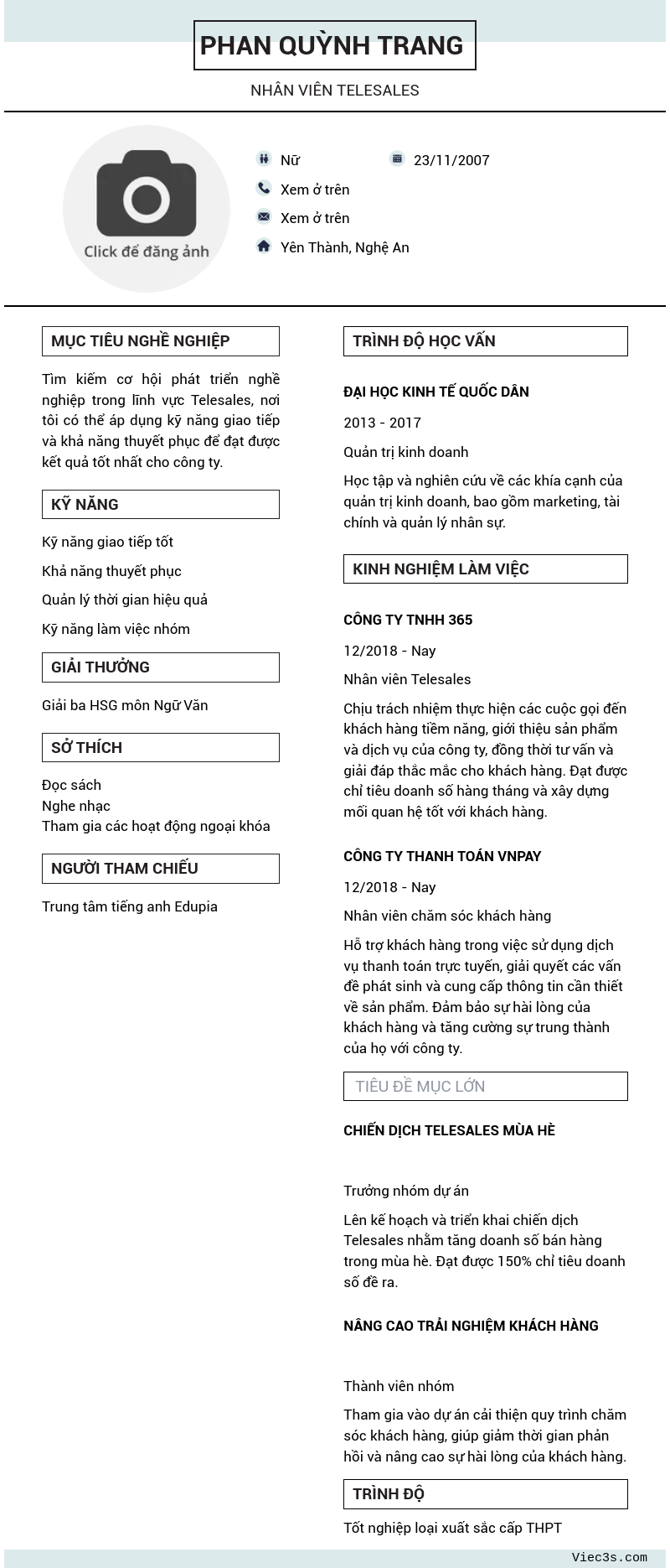 CV ứng viên