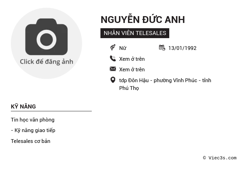 CV ứng viên