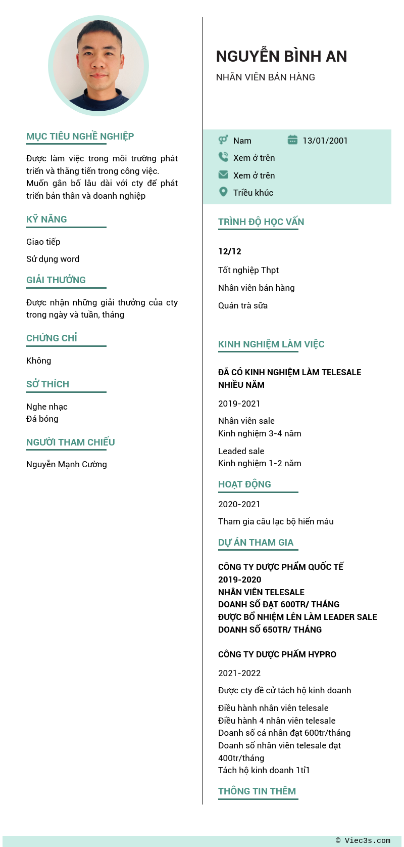 CV ứng viên