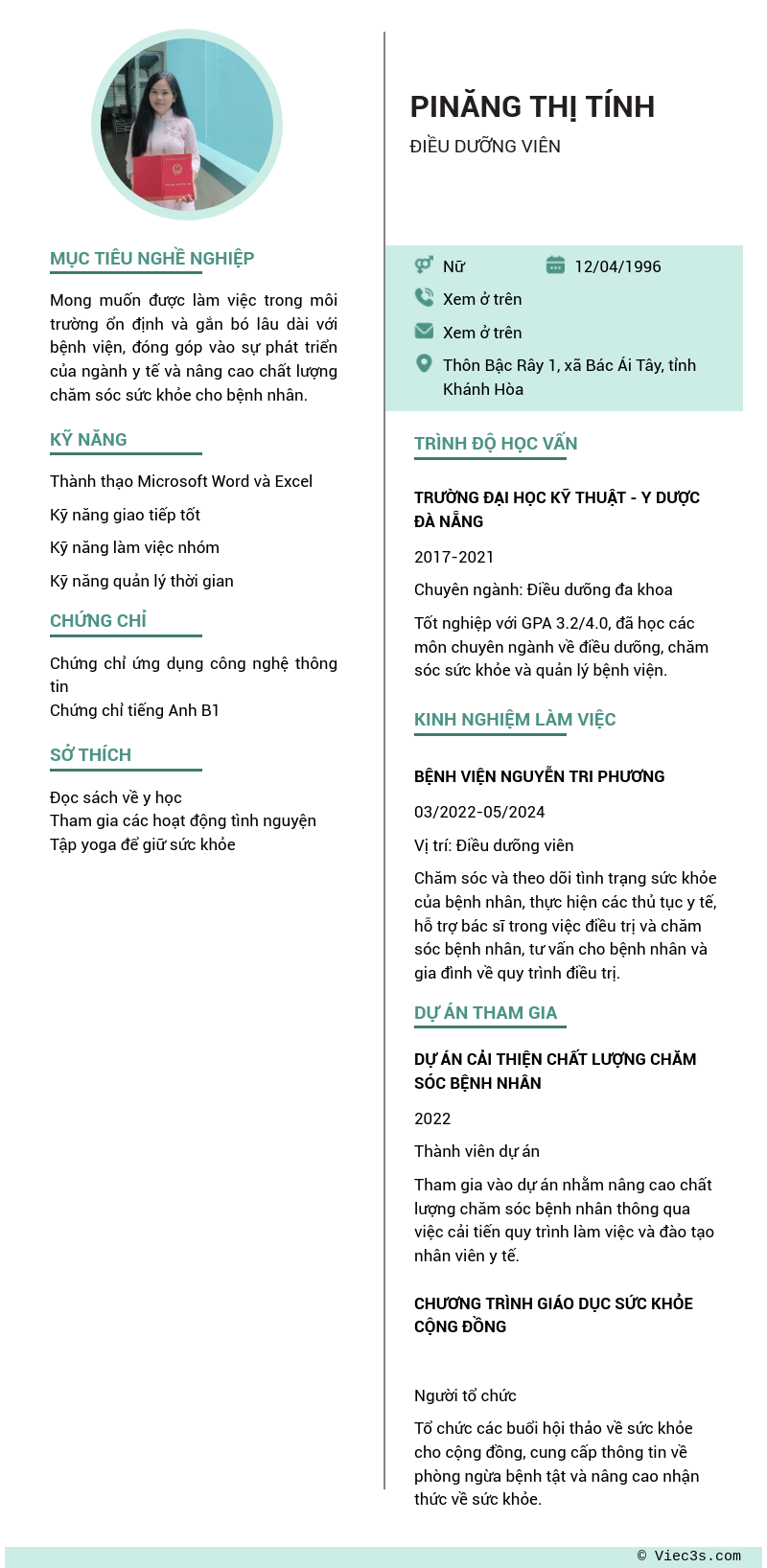 CV ứng viên