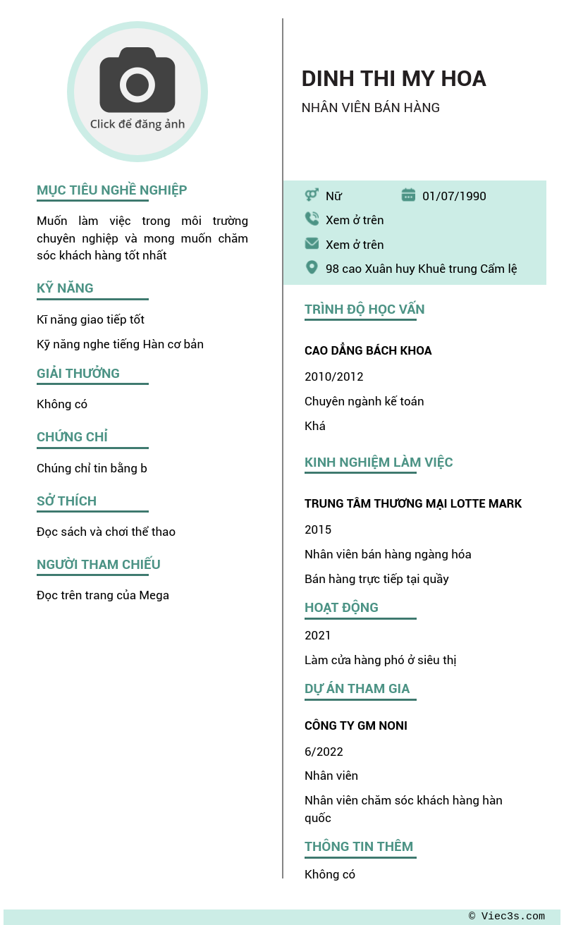 CV ứng viên
