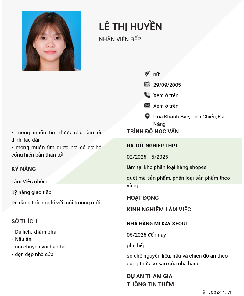 CV ứng viên