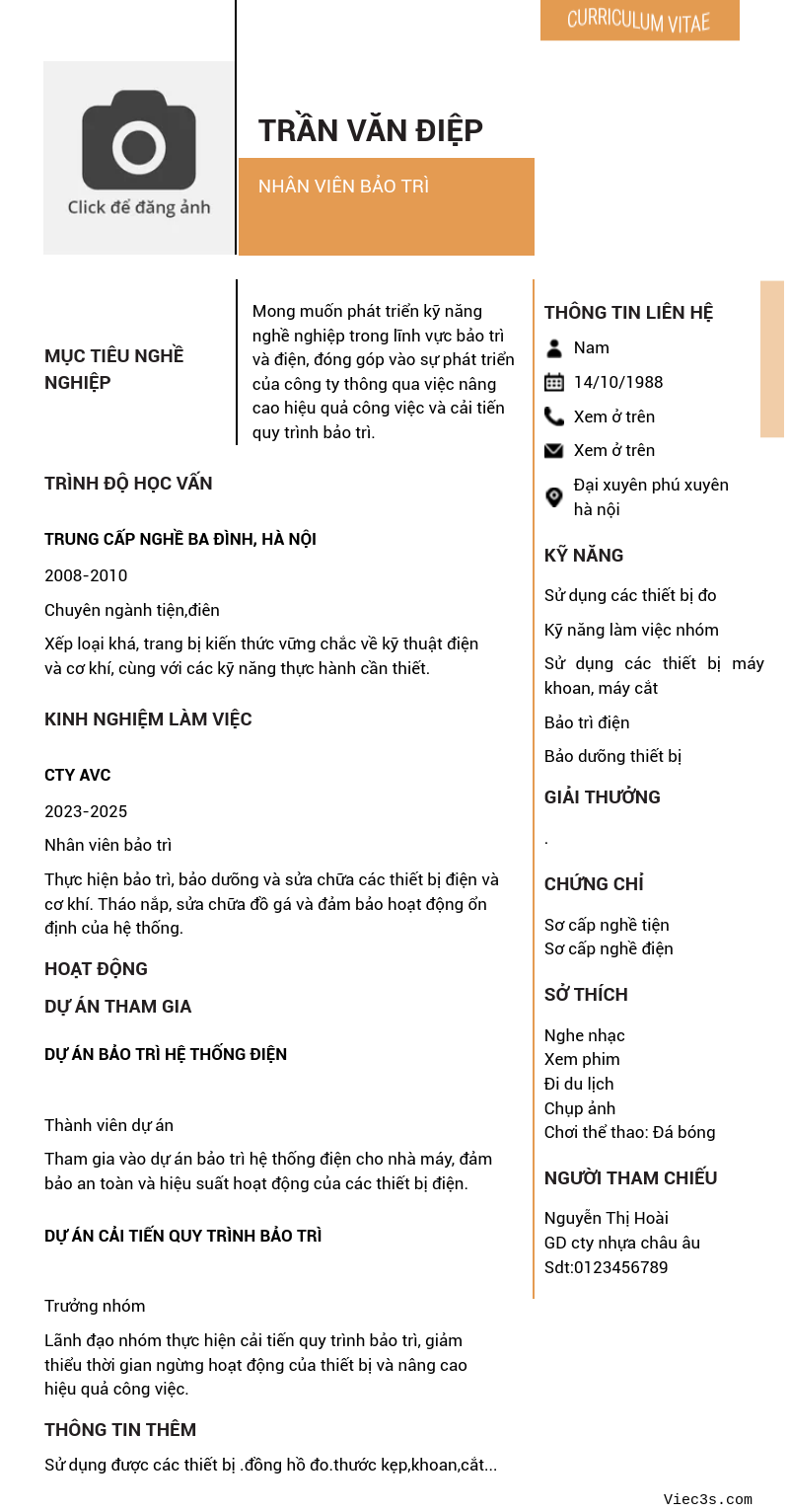 CV ứng viên