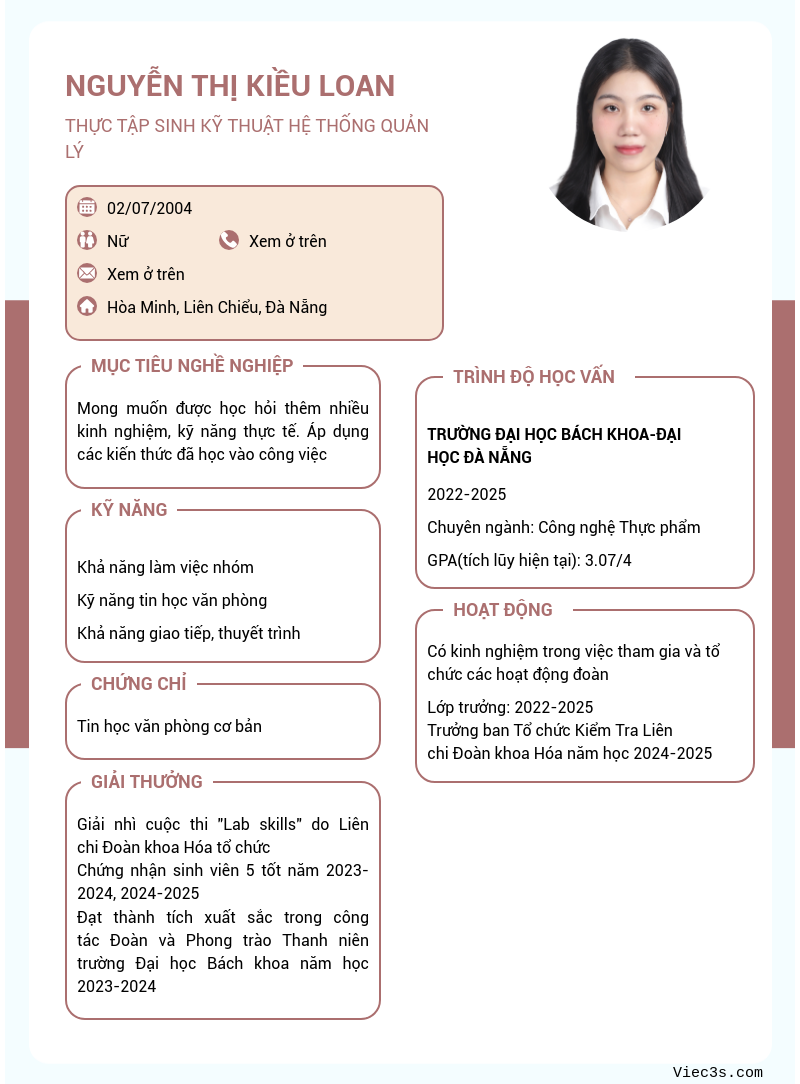 CV ứng viên