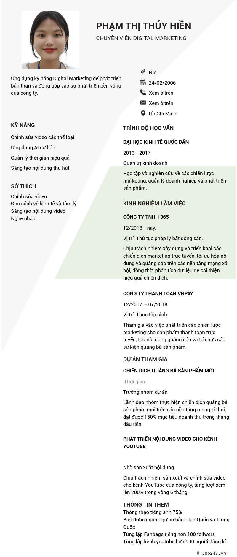 CV ứng viên
