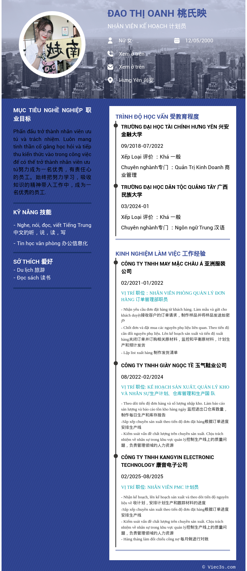 CV ứng viên