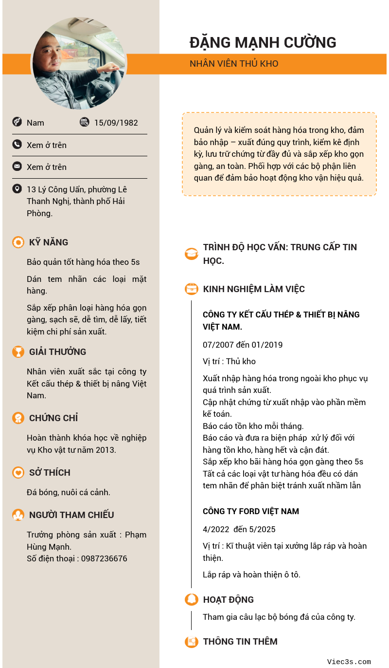 CV ứng viên