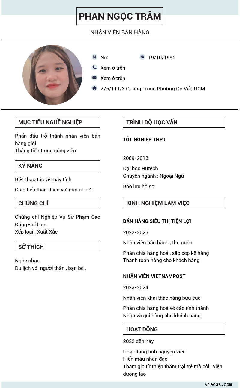 CV ứng viên