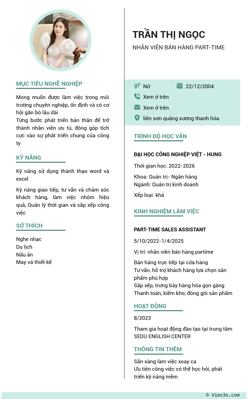 CV ứng viên