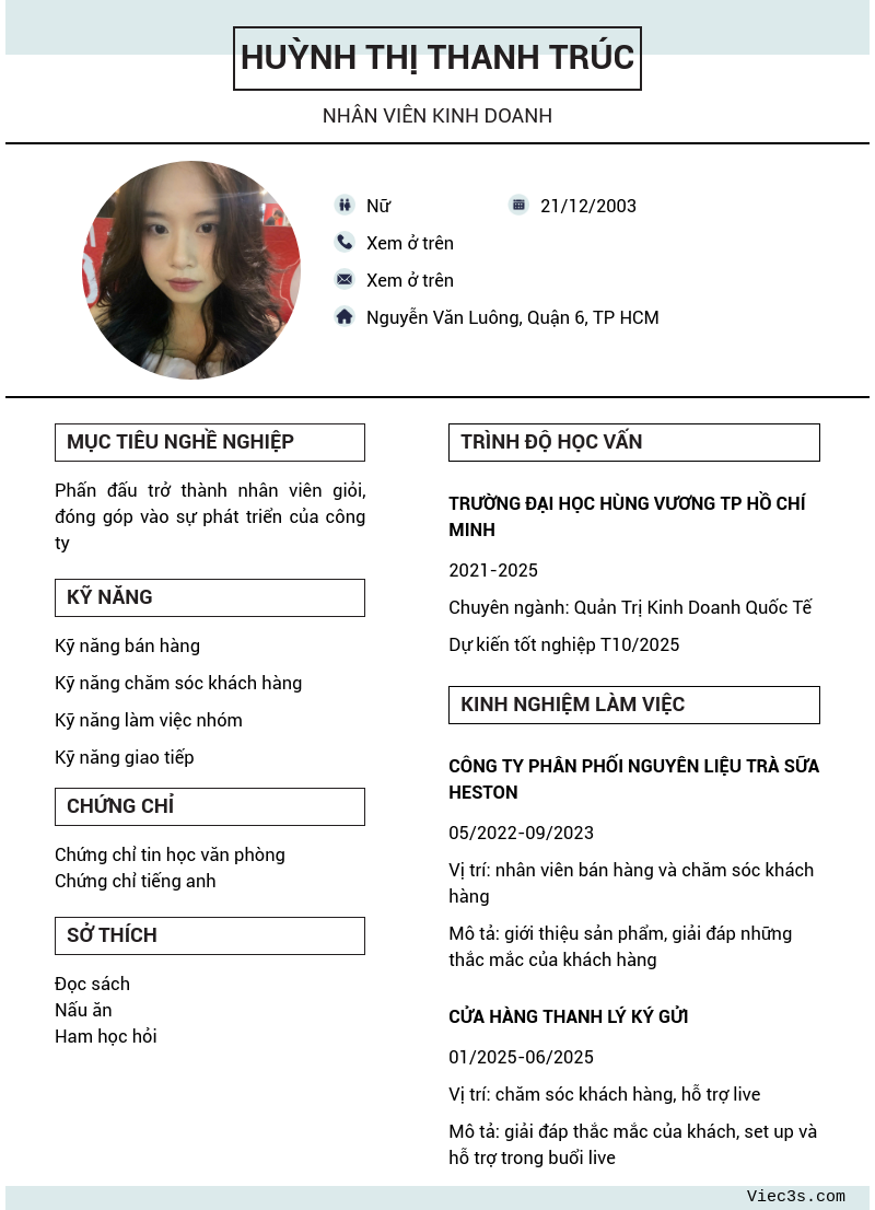 CV ứng viên