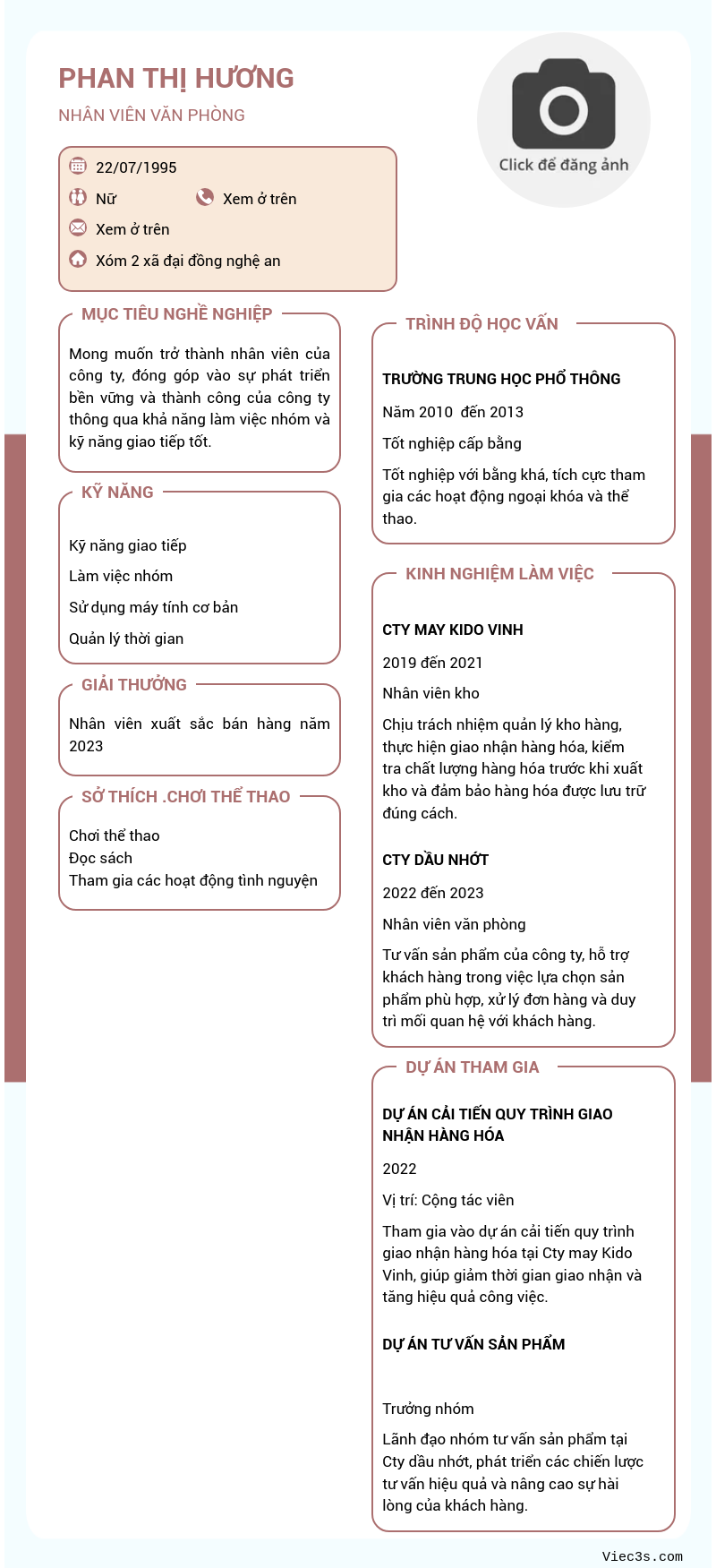 CV ứng viên