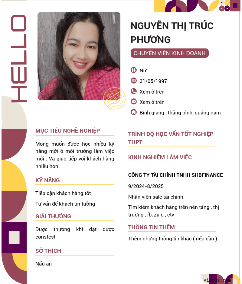 CV ứng viên