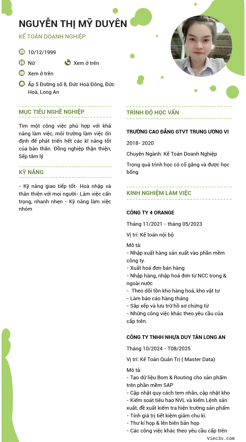 CV ứng viên