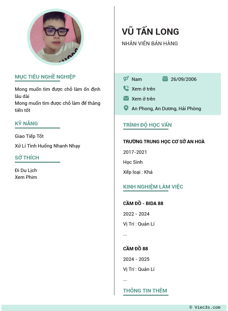 CV ứng viên