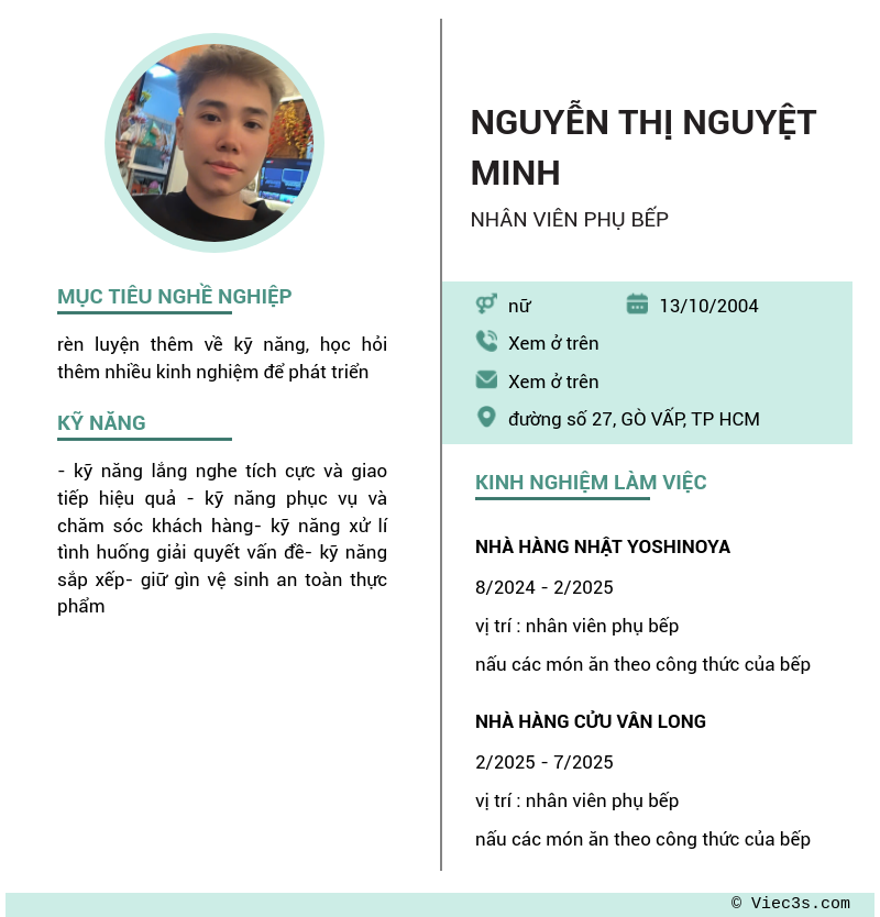 CV ứng viên