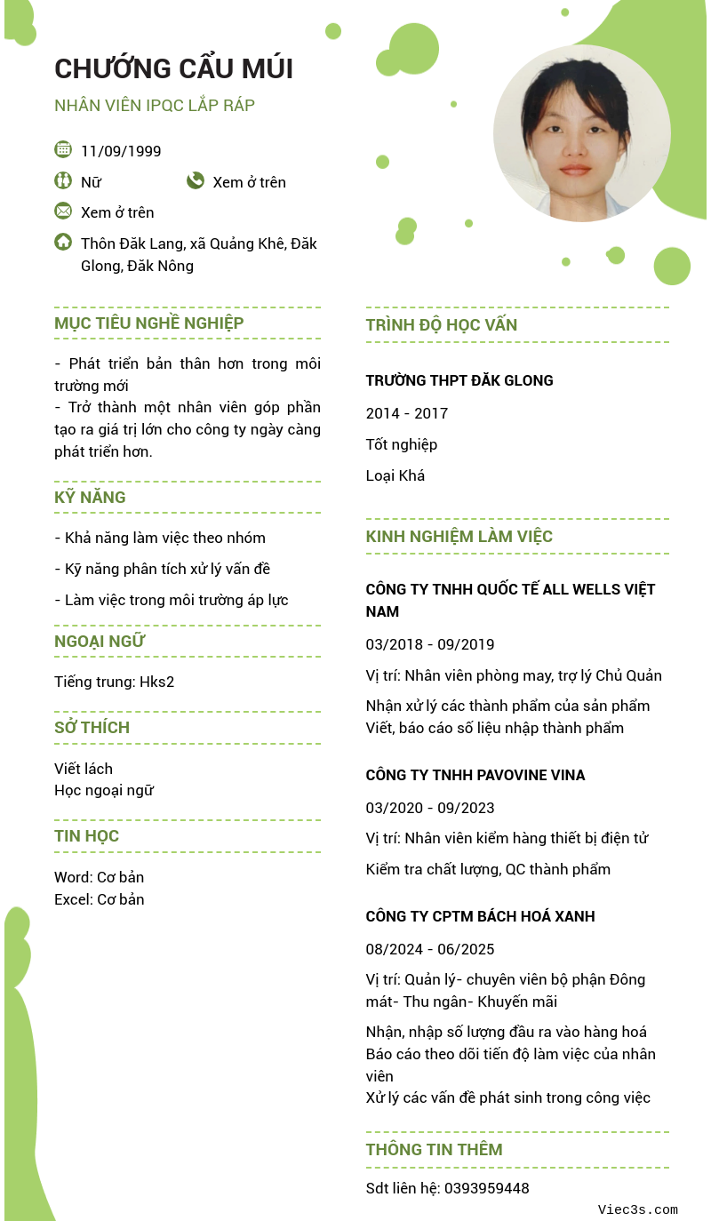 CV ứng viên