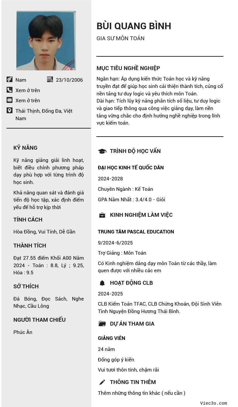 CV ứng viên