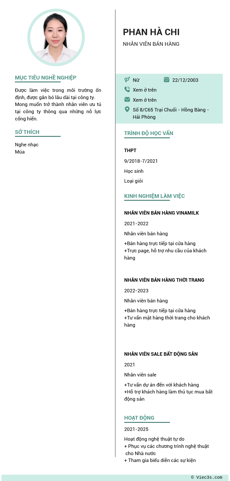 CV ứng viên