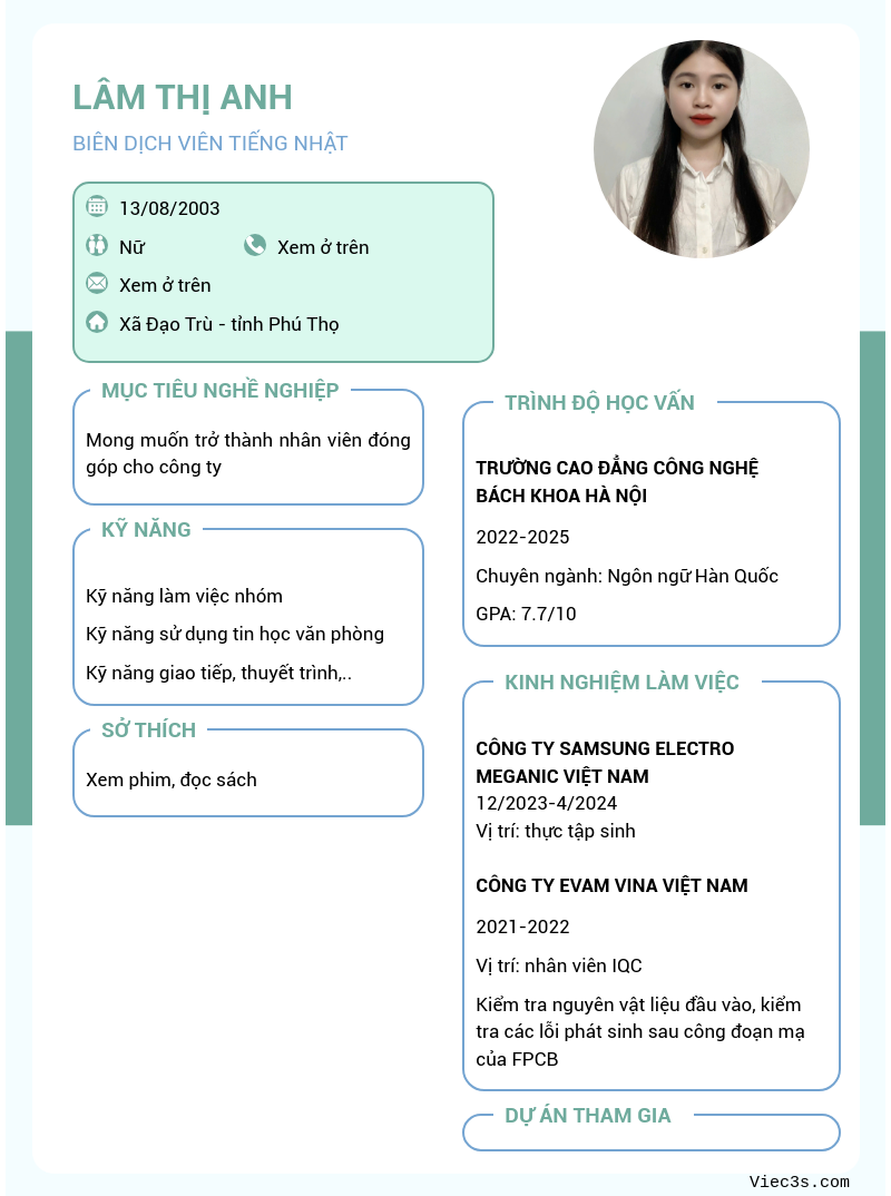 CV ứng viên