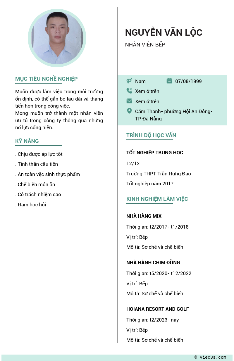 CV ứng viên