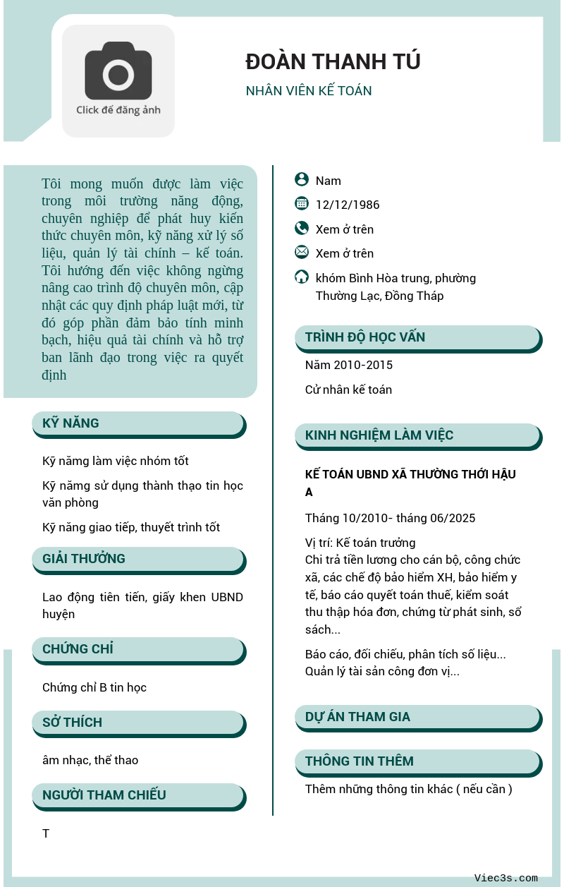 CV ứng viên