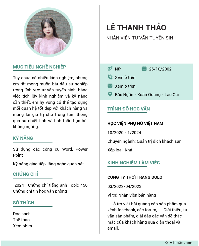 CV ứng viên
