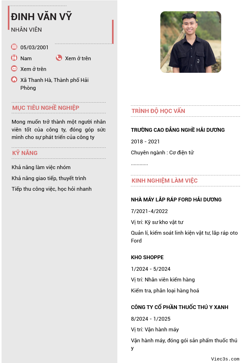 CV ứng viên