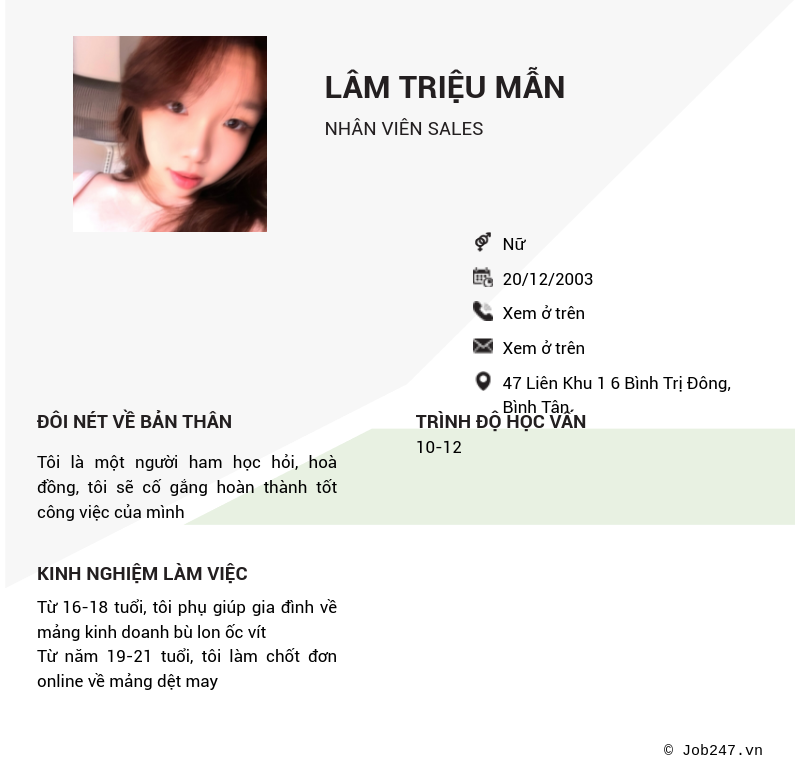 CV ứng viên