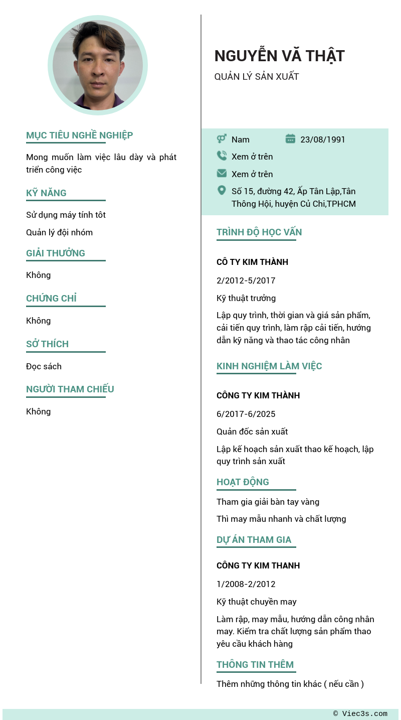 CV ứng viên