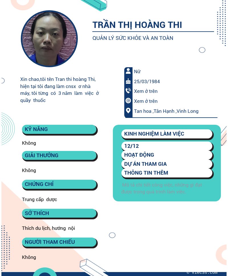 CV ứng viên