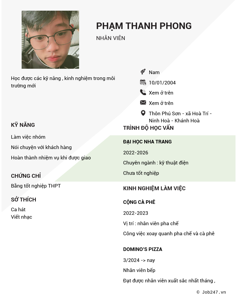 CV ứng viên