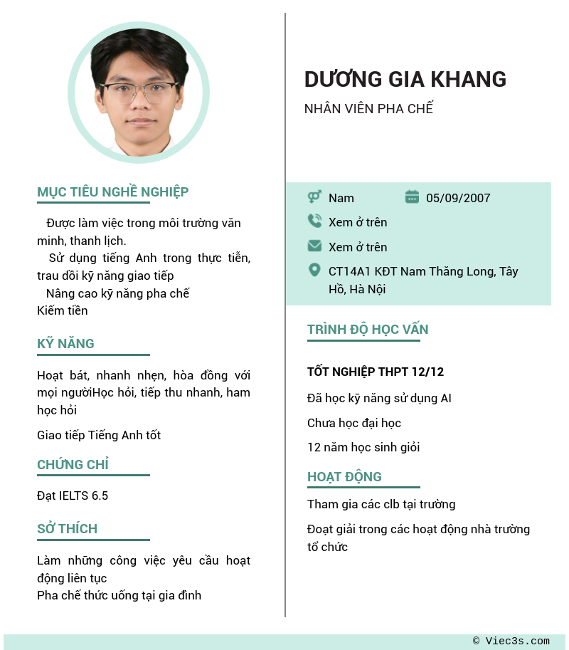 CV ứng viên