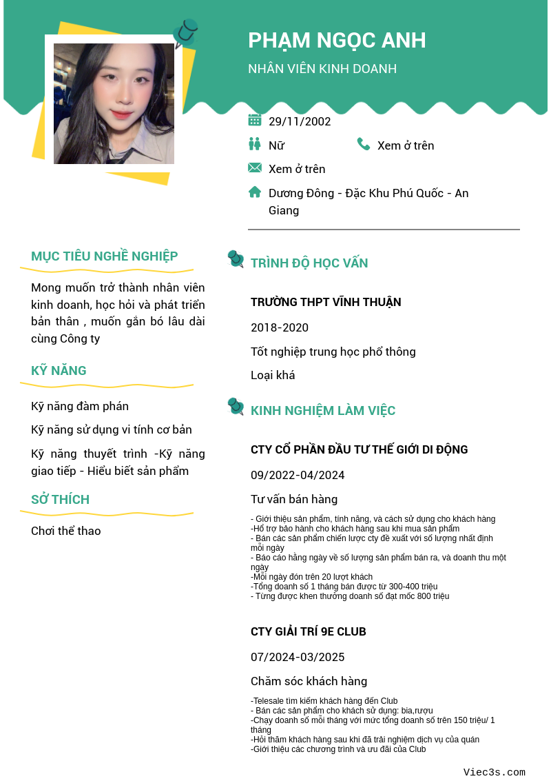 CV ứng viên