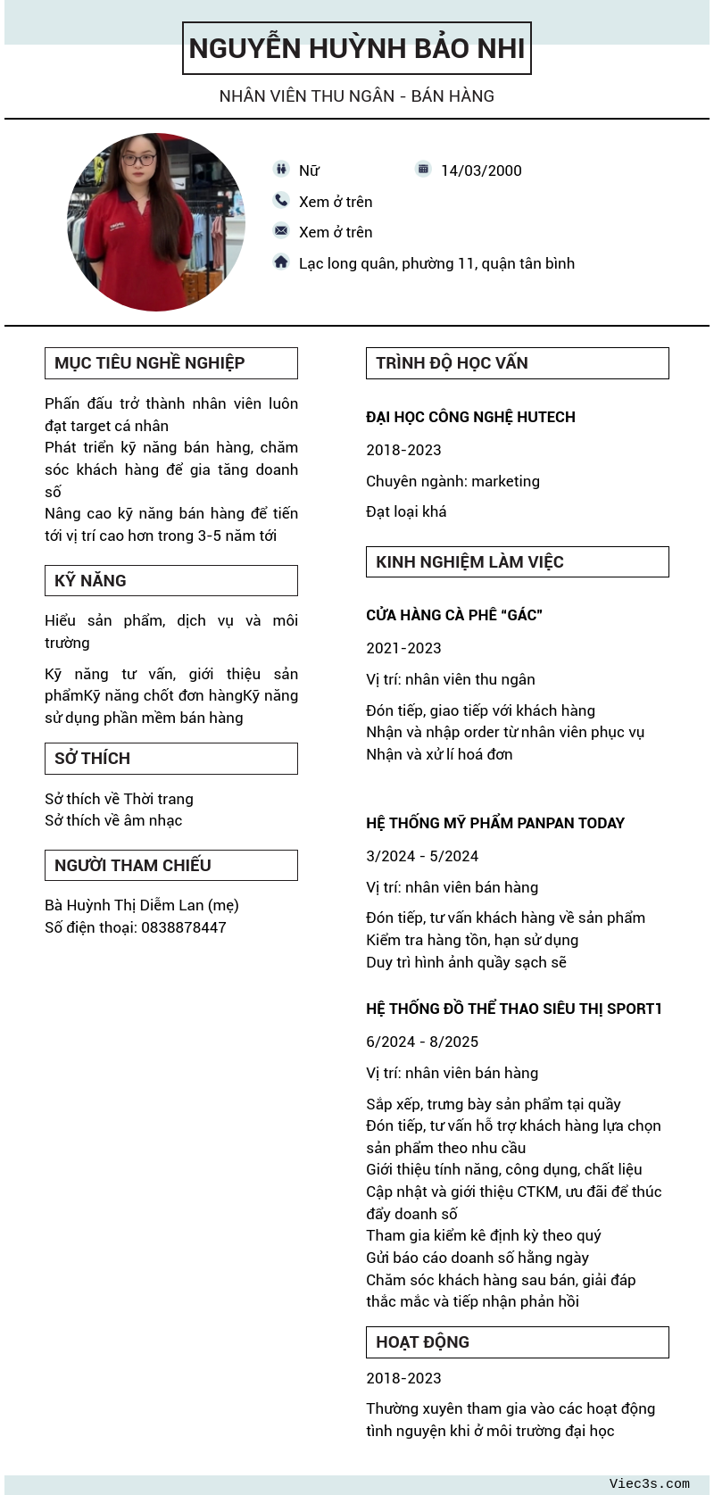 CV ứng viên