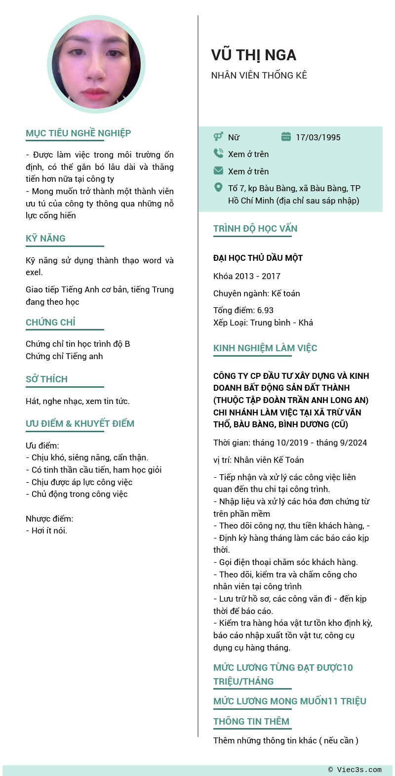 CV ứng viên
