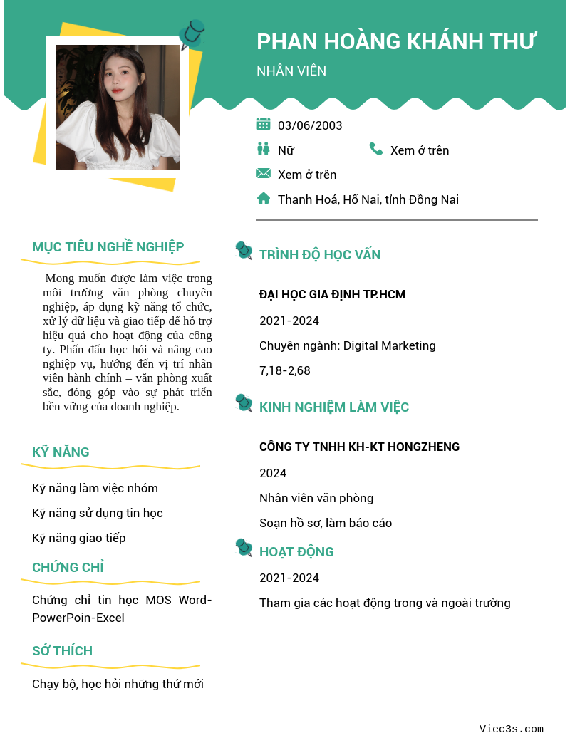 CV ứng viên