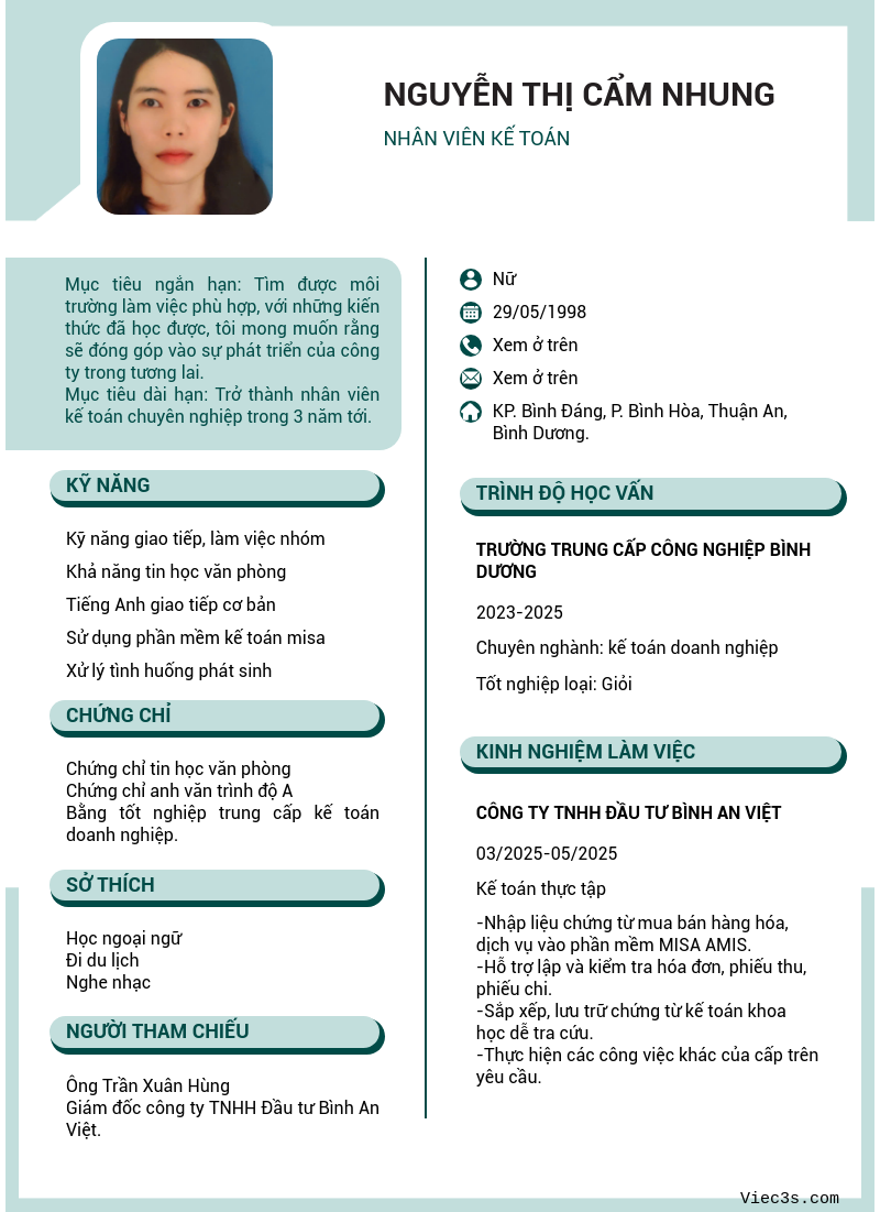CV ứng viên