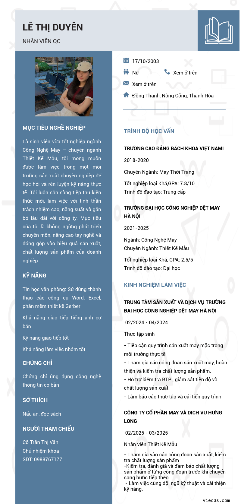 CV ứng viên